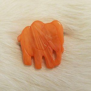 VINtage Orange Elephant‎ Brooch 4917